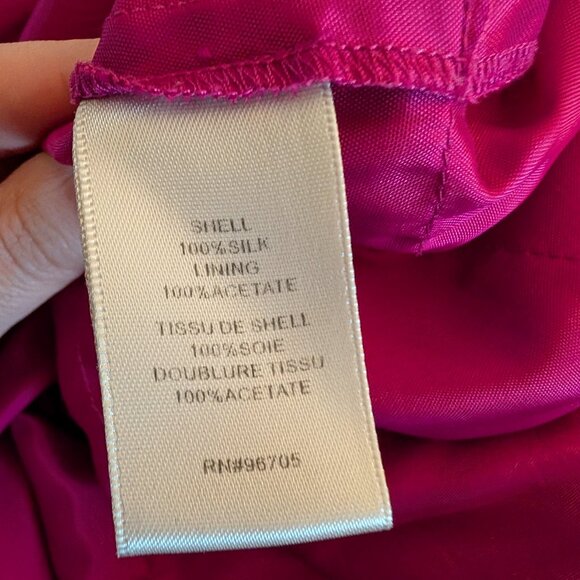 Rebecca Taylor 100% Silk Strapless Mini Dress Ruffled skirt Fuschia Size 4 Party - Picture 8 of 11